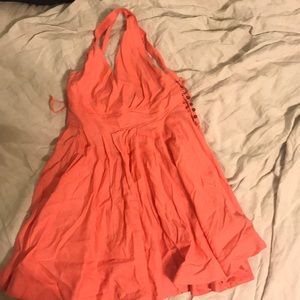 Free people open back coral dress